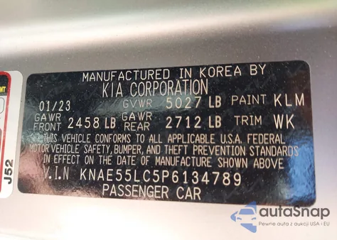 2023 Kia Stinger Gt2 из США, поврежденный, VIN KNAE55LC5P6134789